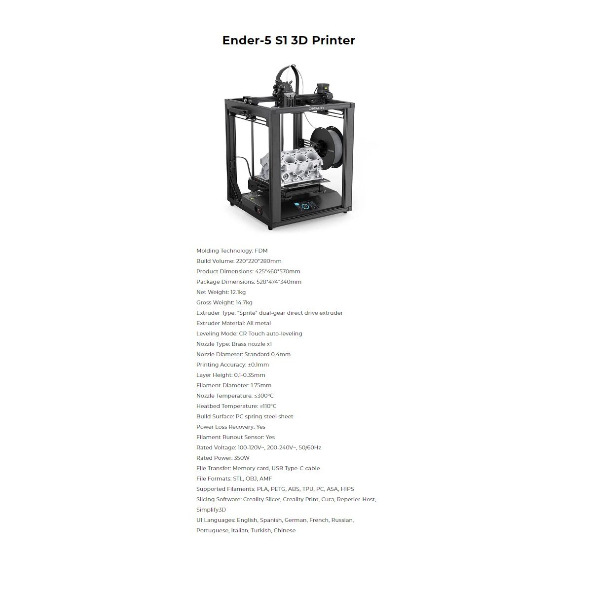 پرینتر سه بعدی Creality مدل Ender-5 S1 20 پرینتر سه بعدی Creality مدل Ender-5 S1 - تصویر 20